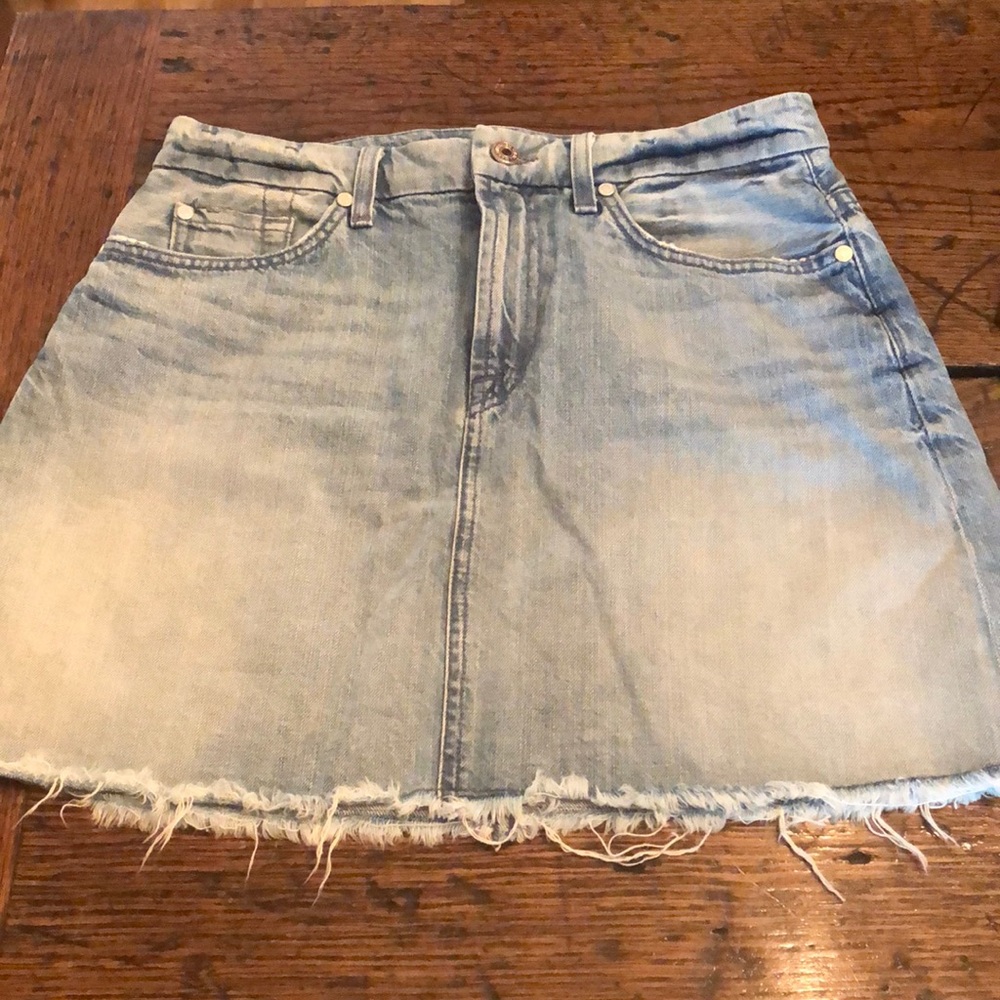7 for all mankind lt wash denim skirt